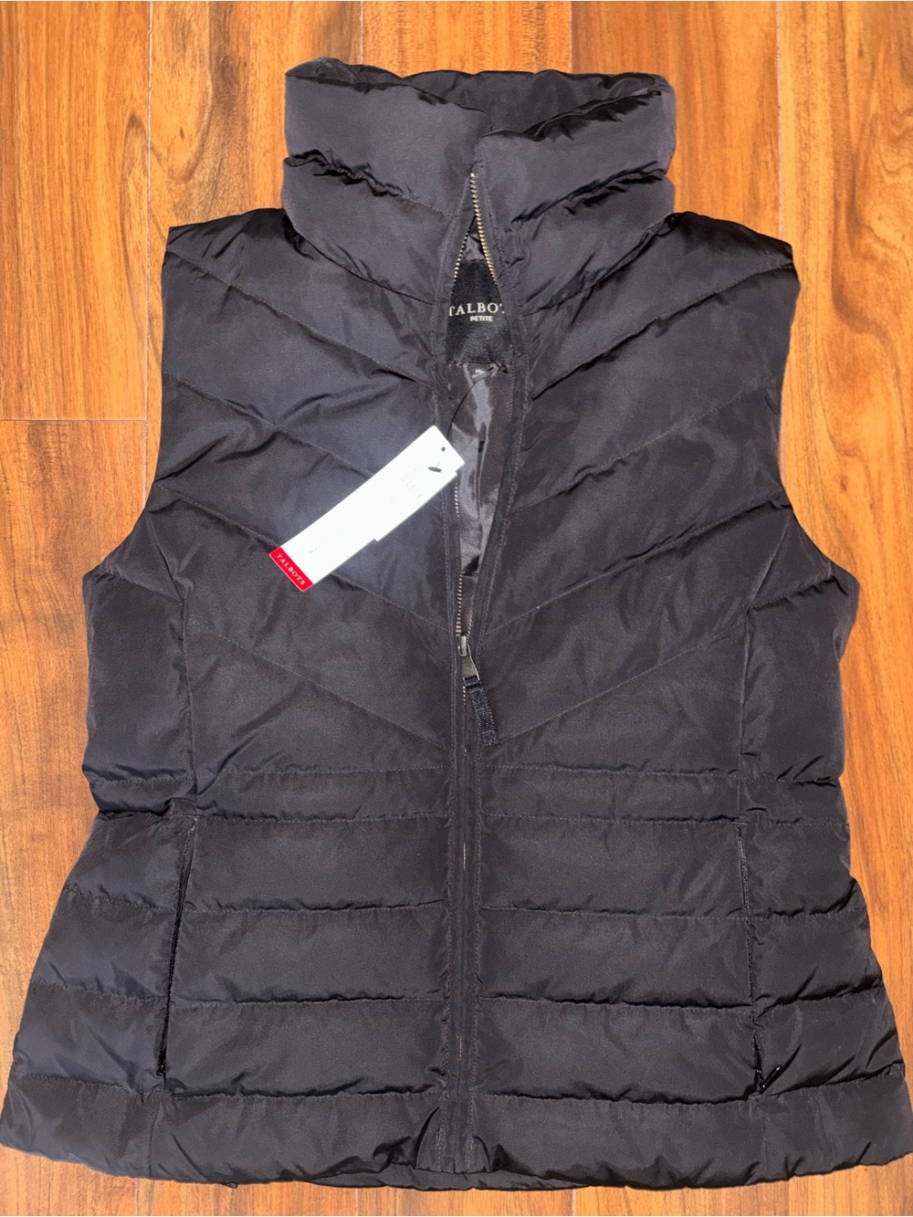 NWT Talbots Women’s Black Puffer Vest Size Petite Medium